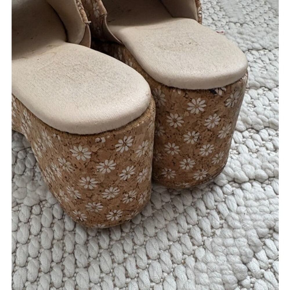 Womens Beach By Matisse Floral Cork Platform Slip On Sandals Size 7.5 - Picture 4 of 6